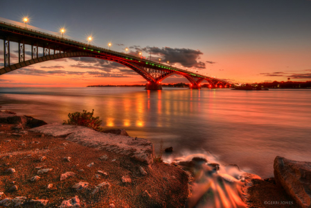 Red Sky at Night - Peace Bridge Delight