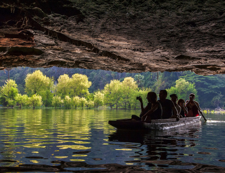 In cave