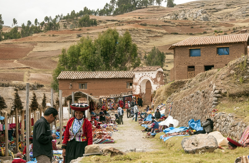 Outdoor Market in Peruvian Village