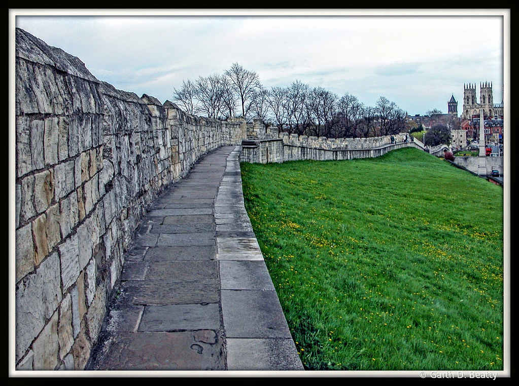 Famous York Wall, in York, England 