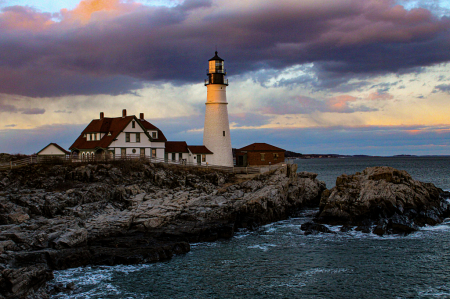 Sunset at Portland Headlight. 