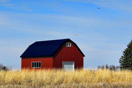 Red White And Blue Barn
