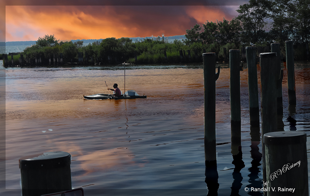 Kayak Crabber at sunset...