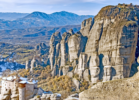 Meteora rocks and monasteries.