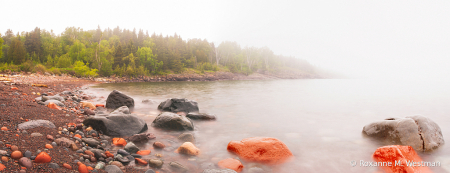Foggy morning at Sugarloaf cove Lake Superior