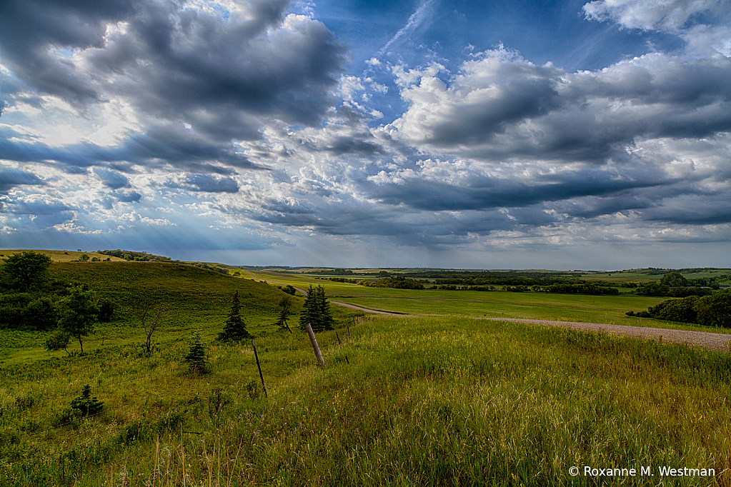Sheyenne River valley on a stormy evening