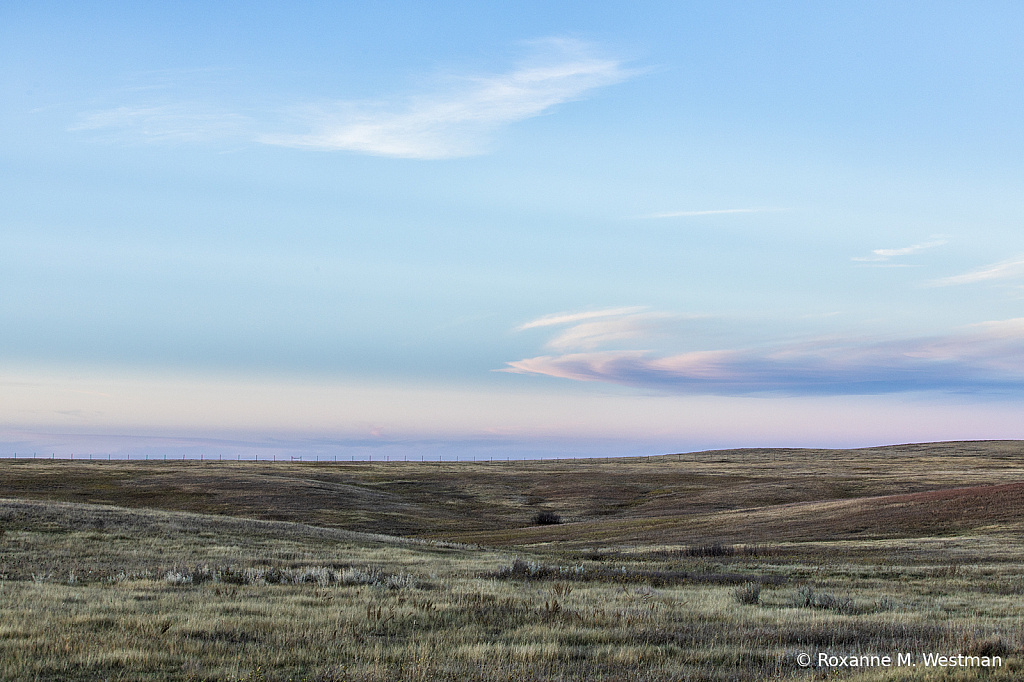 After sunset on the North Dakota prairie