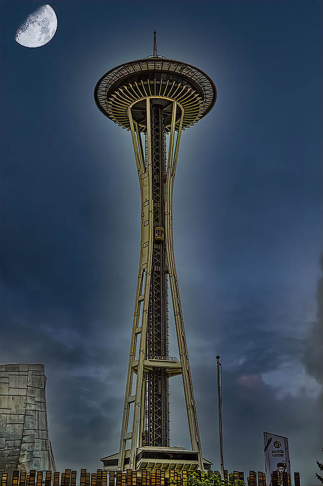 Space Needle By Night