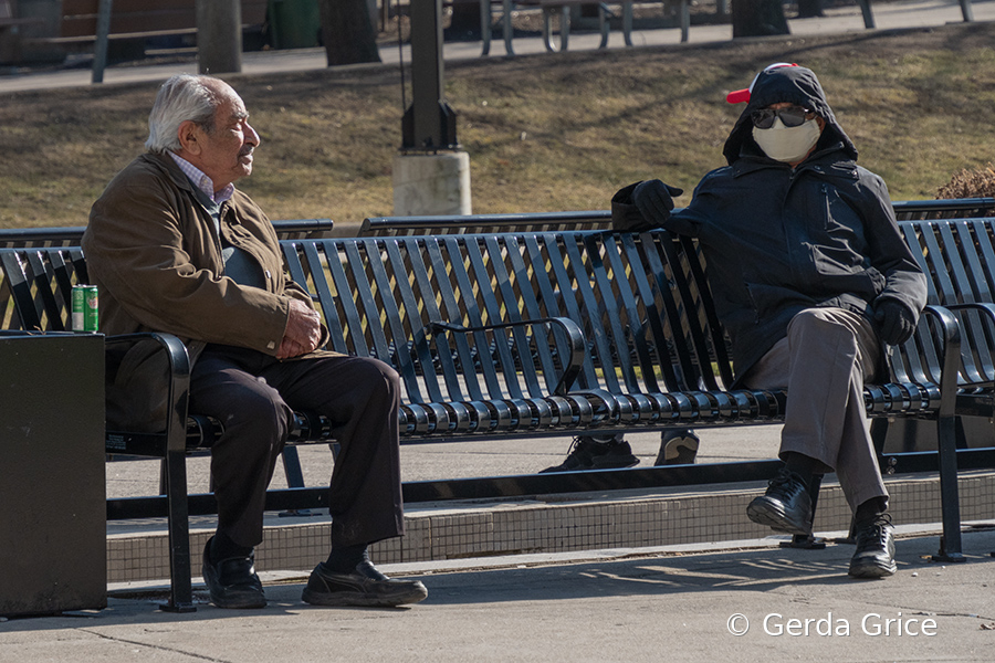 Social Distancing in a Neighbourhood Parkette