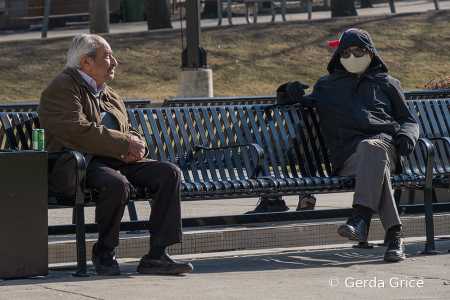 Social Distancing in a Neighbourhood Parkette