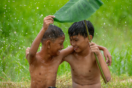 enjoying the rain