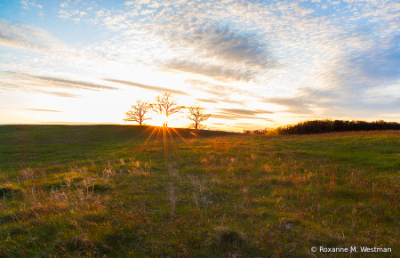 North Dakota sunset in the grasslands