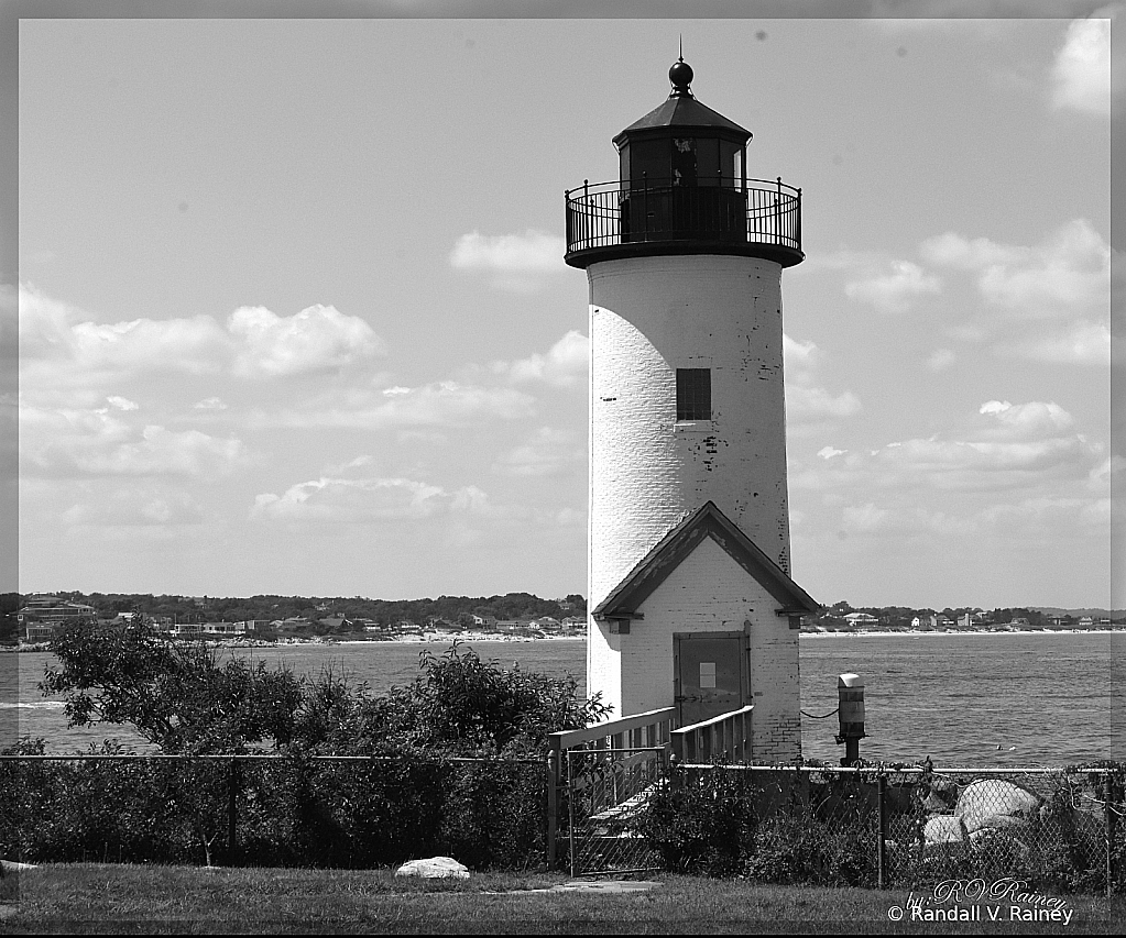 Annsquam Lighthouse in Ma.  B&W