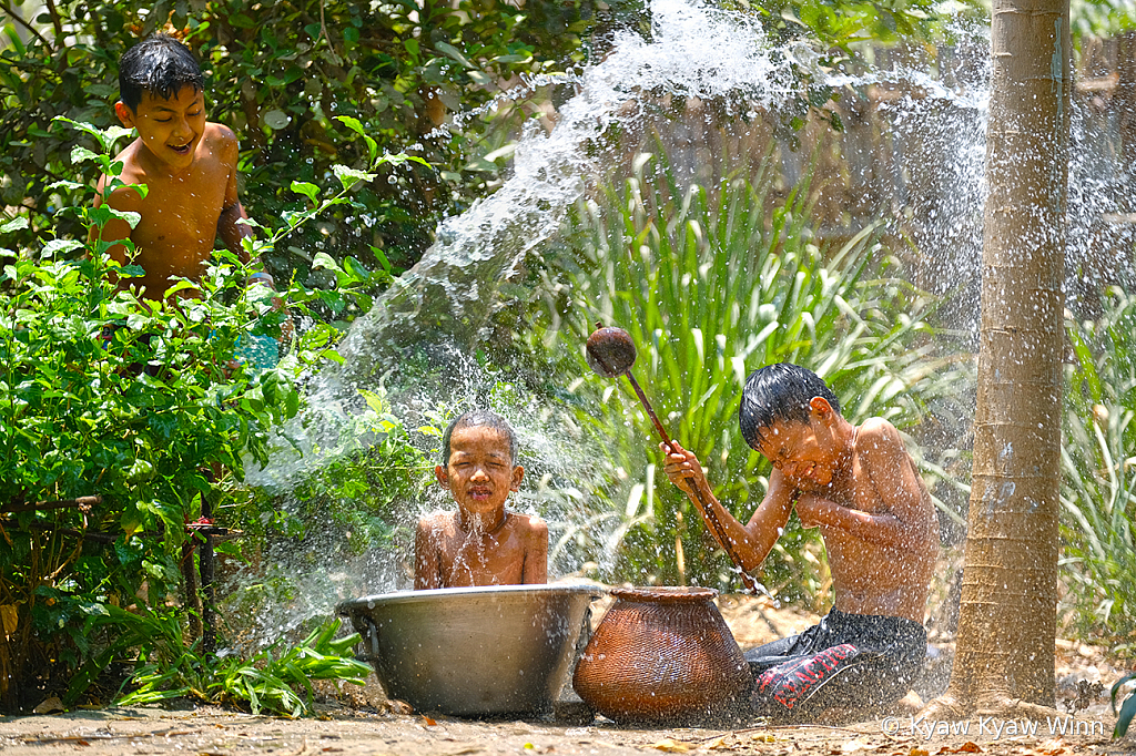 Children Playing with Water