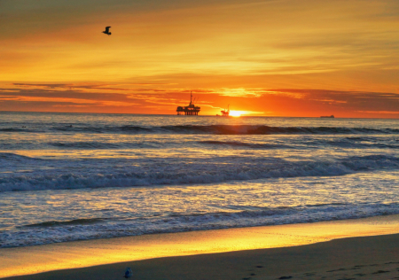 Drilling at Sunset