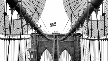 Brooklyn Bridge Architecture in B&W