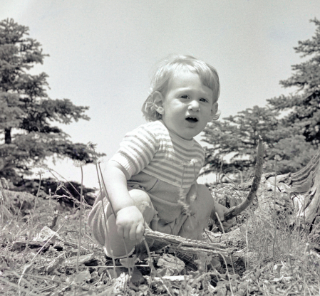 kid portrait from the past in B&W.