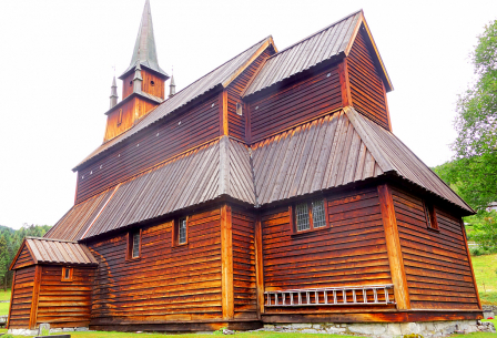 Old wooden church in Norway.