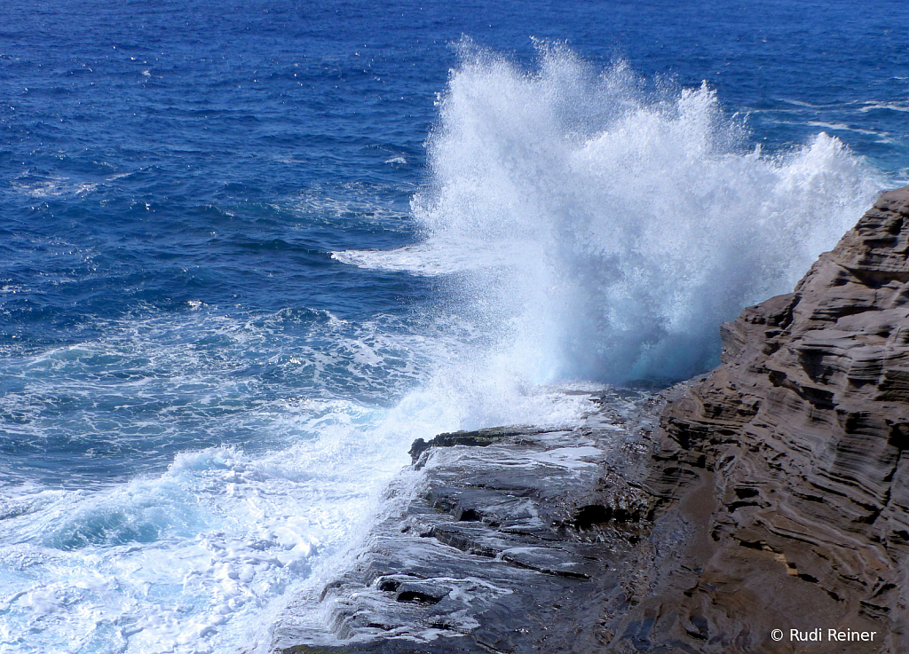 Impact at Spitting Cave, Oahu HI