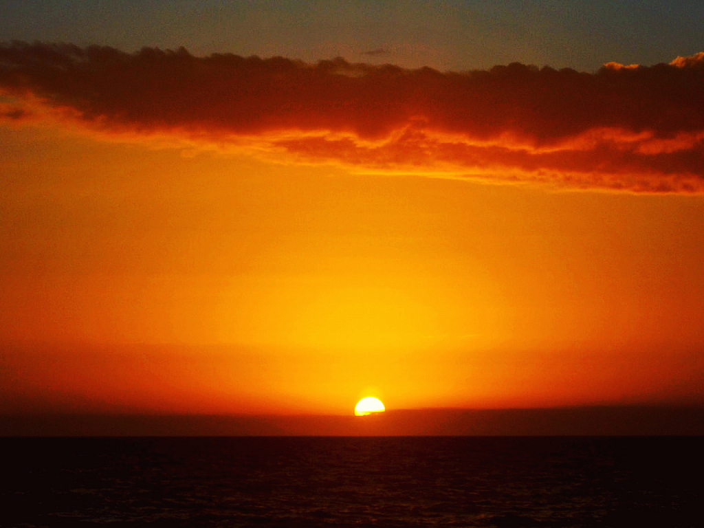 Sun Sinking Into Gulf from Florida's West Coa