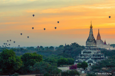 Balloons over Bagan