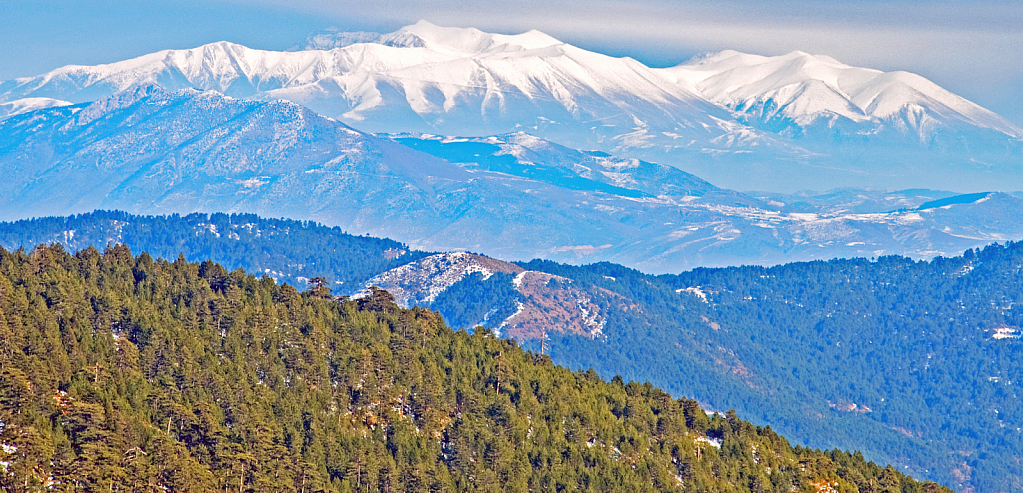 Olympus mountain in early winter.