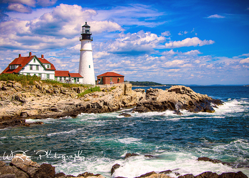 Sunny Day at Portland Headlight. 