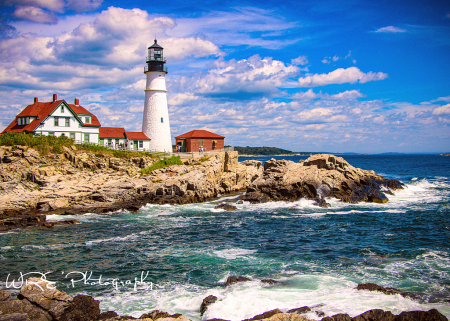 Sunny Day at Portland Headlight. 