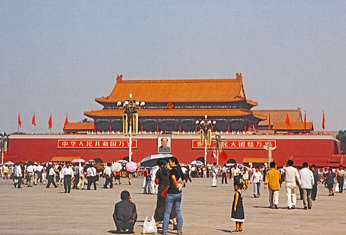 Taking a break in Tiananmen Square