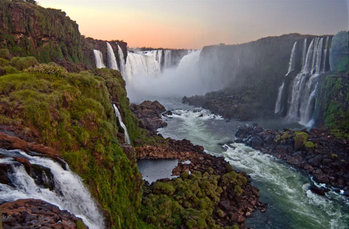 Iguazu Falls Argentina at Sunset