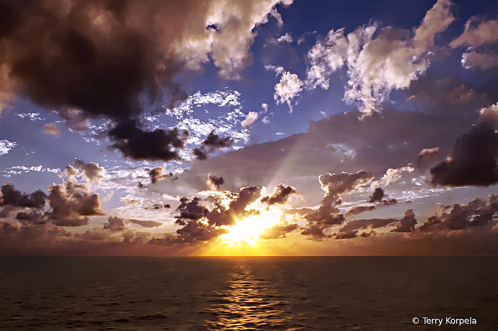 Cloudy Caribbean Sunset