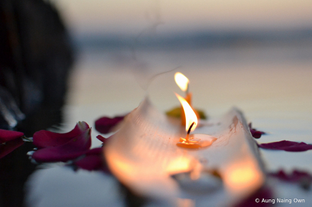 Candle on the bamboo (Bagan)