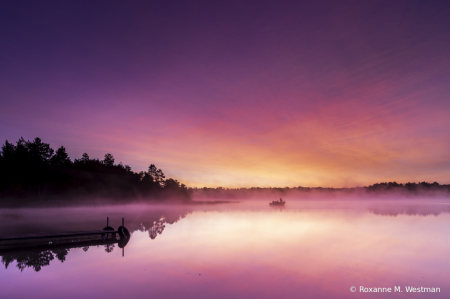 Minnesota lake art on Foggy Morning