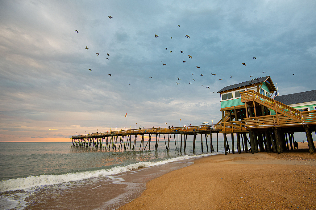 Sunrise at Avalon fishing pier