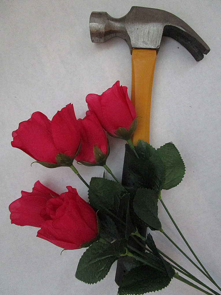 Hammer and flowers