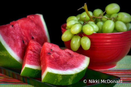 Summer Fruit - Watermelon and Grapes - No 2