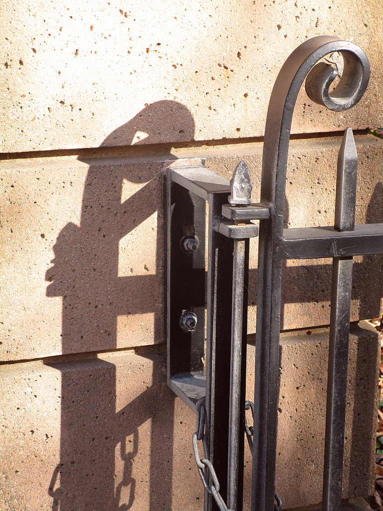 Fence gate and lock - shadow