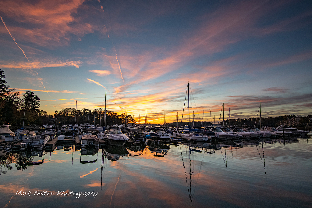 sunset at the Yacht Club