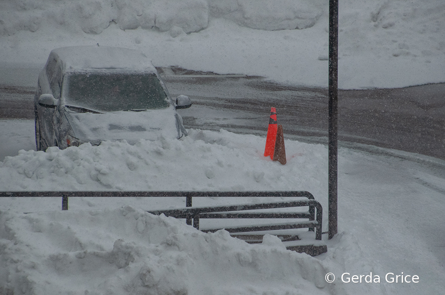 Roof Level of Parking Garage During Blizzard