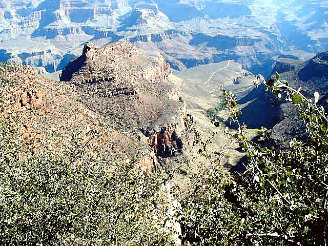The canyon below