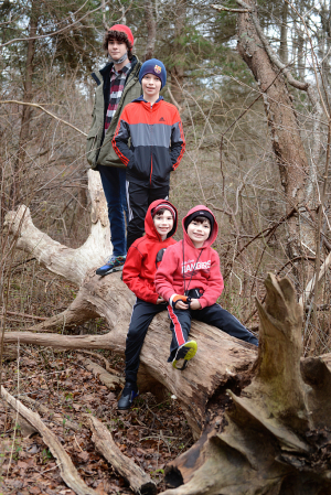 Four Grandsons In The Woods