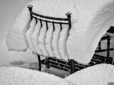 Snow on the chair