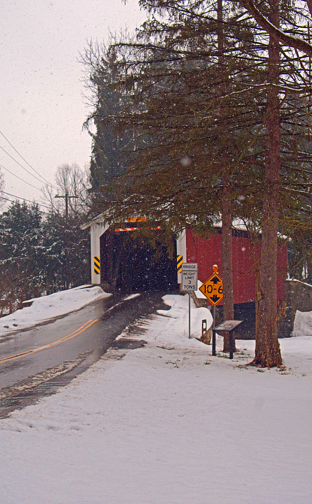 Covered Bridge in a Snow Storm