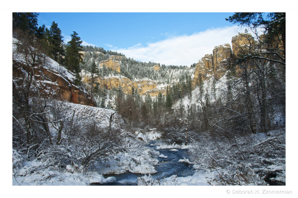 Downstream from Roughlock Falls with Snow