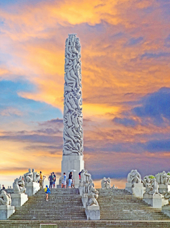 The Monolith & Statues. Frogner park, Oslo.