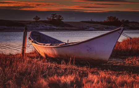 Morning Light on Dinghy. 