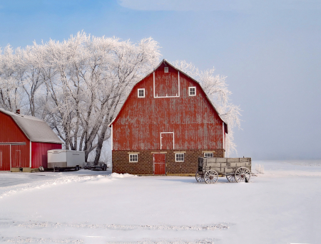 A Barn And A Wagon