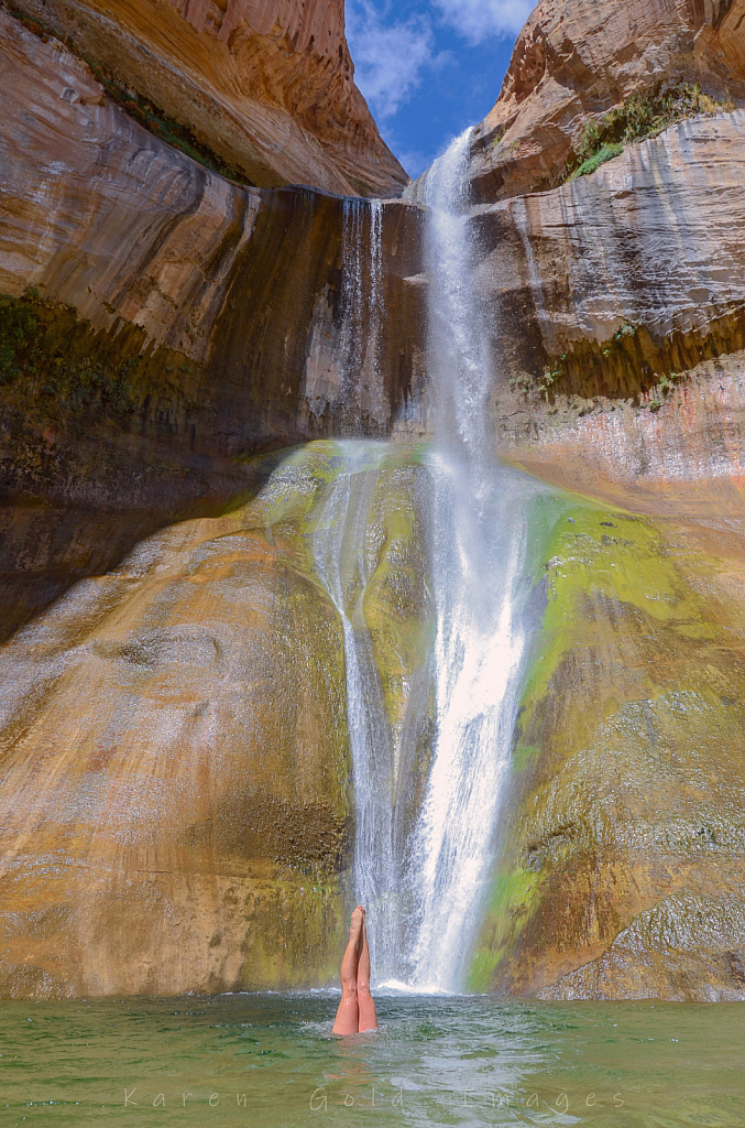 Hand Stand at Calf Creek Falls