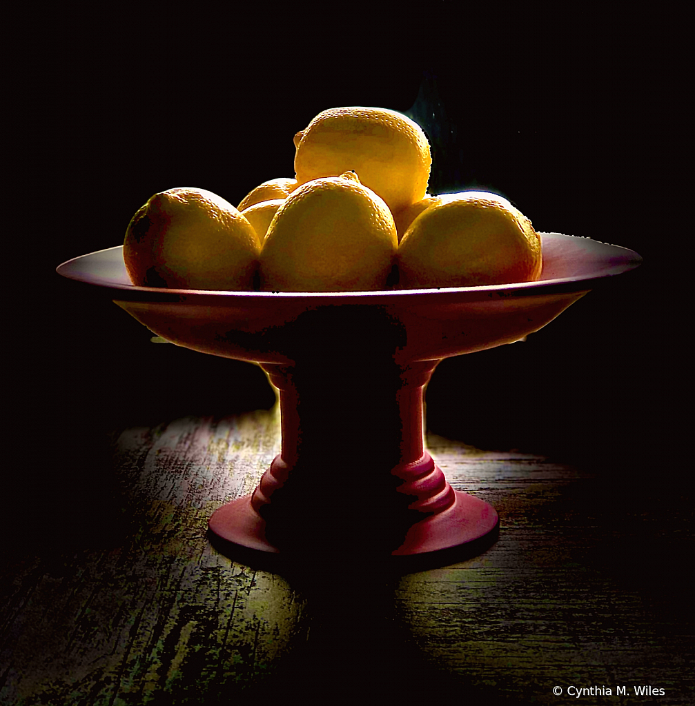 Red Bowl of Lemons