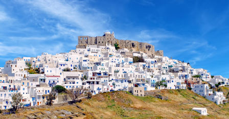 Island of Astypalaia and  the castle, Greece.